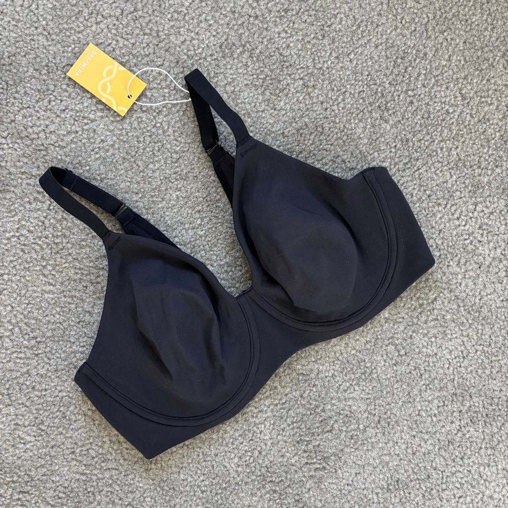 NWT Delmira Full Coverage Black Underwire Lined Bra | Sz 36D